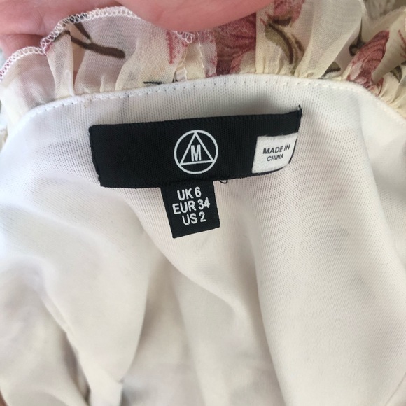 Floral cream lace up peasant dress - Picture 5 of 5